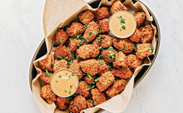 Seitan Fried Chicken Nuggets With Sweet BBQ Dipping Sauce