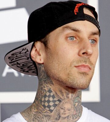 Photo shows Travis Barker at an event. Vegan fast-food brand Mr Charlie’s is opening a new store this weekend and Travis Barker is expected to make a “special appearance.”