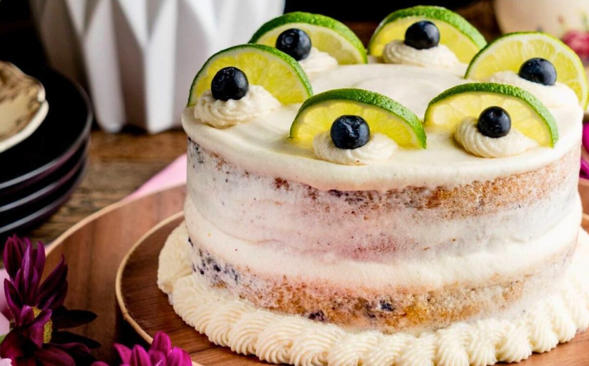 vegan birthday cake ideas blueberry lemon cake with vegan cream cheese frosting