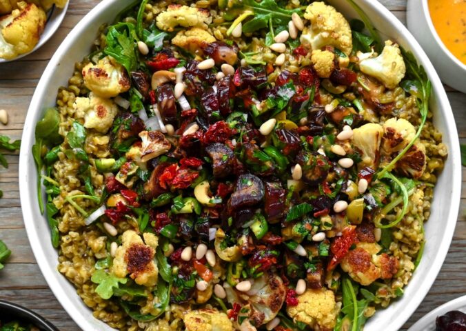 Freekeh-Medjool Date Salad With Preserved Lemon Dressing