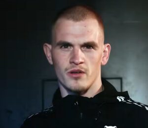 Photo shows MMA fighter Ian Machado Garry, who is vegan, in a recent promotional campaign video for PETA
