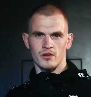 Photo shows MMA fighter Ian Machado Garry, who is vegan, in a recent promotional campaign video for PETA