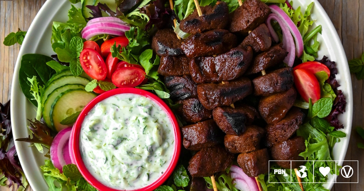 Vegan Kebab Skewers With Salatet Zabadi