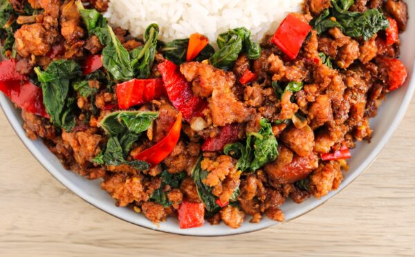 Pad Kaprao (Stir-Fried Vegan Mince With Holy Basil)