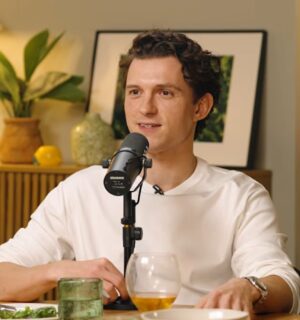 Photo shows 'Spider-Man: Brand New Day' actor Tom Holland during a recent appearance on the Dish' podcast, where he described cooking "veggie dishes" for Zendaya, who "doesn't eat meat," from his brother Sam's new cookbook