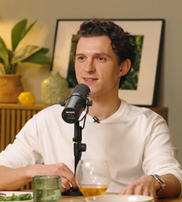 Photo shows 'Spider-Man: Brand New Day' actor Tom Holland during a recent appearance on the Dish' podcast, where he described cooking "veggie dishes" for Zendaya, who "doesn't eat meat," from his brother Sam's new cookbook