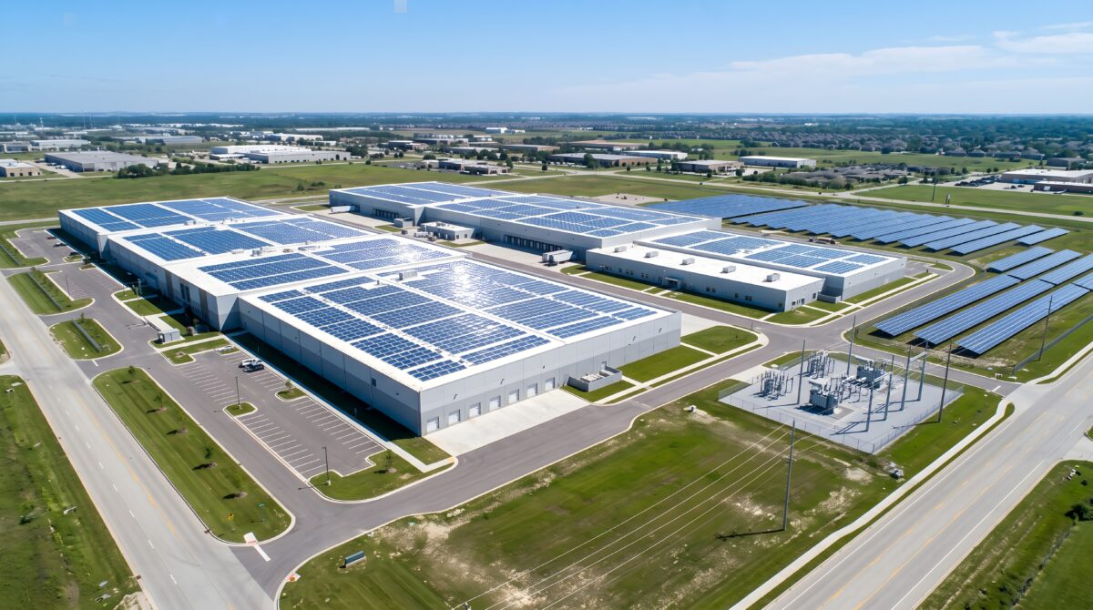 Photo shows a large data center with solar panels on the roof. Yuval Noah Harari, a military historian and popular science author, has warned that “In 10 years we could be the cows,” due to the rise of artificial intelligence (AI)