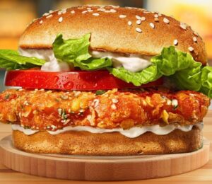 Photo shows the new Burger King Plant-Based Crispy Chicken Burger, available exclusively at Burger King Austria