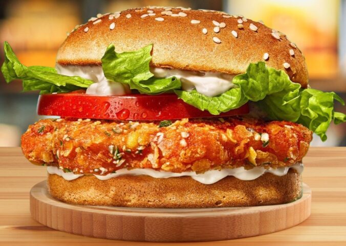 Photo shows the new Burger King Plant-Based Crispy Chicken Burger, available exclusively at Burger King Austria