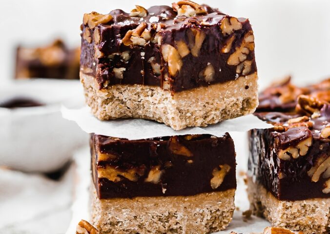 chocolate pecan fudge bars vegan - vegan pecan recipes