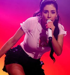 Photo shows Marina Diamandis performing at a music festival. Marina Diamandis has shared a post on social media in support of animal rights and plant-based foods, but is she vegan?
