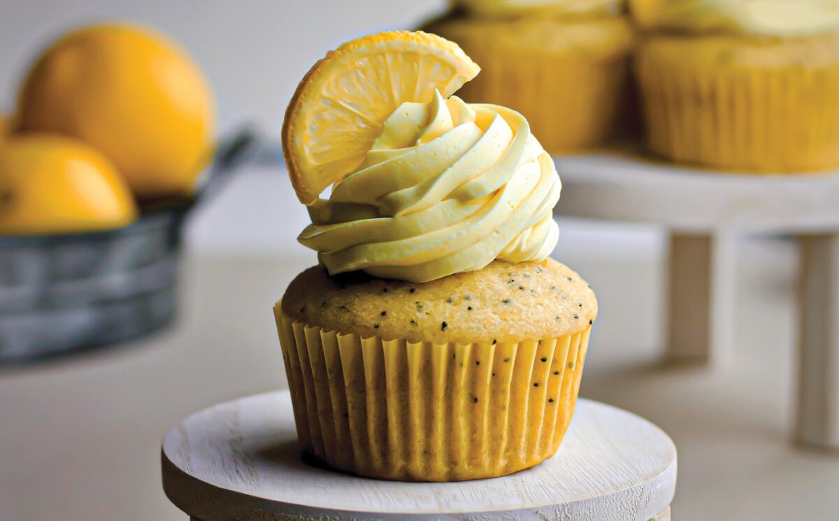 Lemon Poppy Seed Cupcakes with real lemon and vanilla, a curd, and butter cream for vegan poppy seed recipes