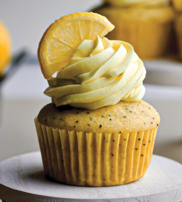 Lemon Poppy Seed Cupcakes with real lemon and vanilla, a curd, and butter cream for vegan poppy seed recipes