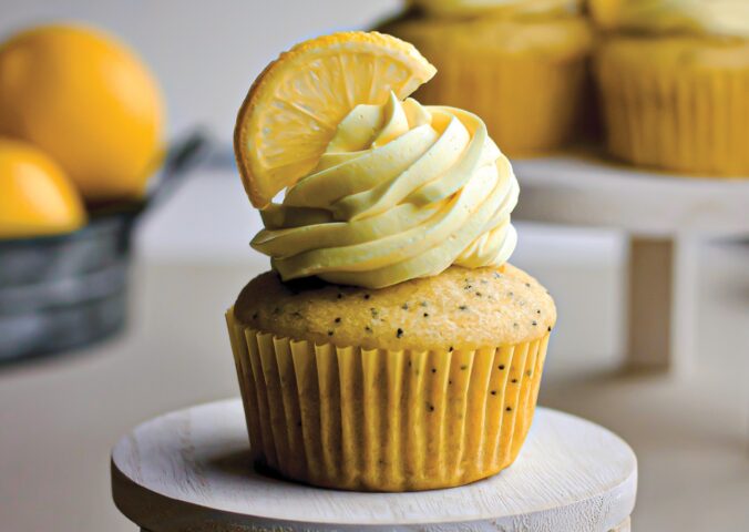 Lemon Poppy Seed Cupcakes with real lemon and vanilla, a curd, and butter cream for vegan poppy seed recipes