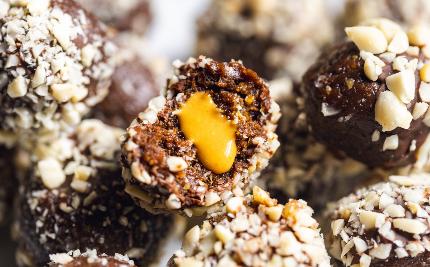 Vegan "Snickers" protein balls for vegan energy ball recipes