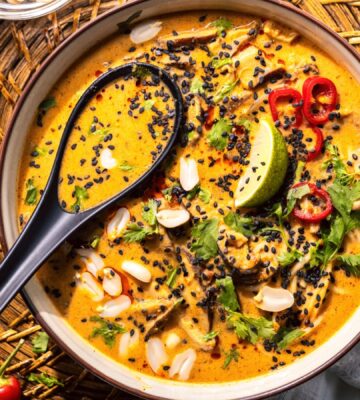 vegan spiced mushroom and peanut ramen