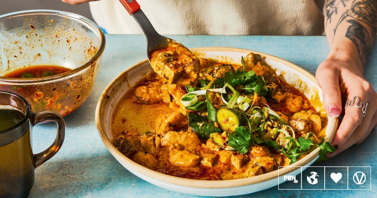 Tahini Beans With Smashed Cucumbers