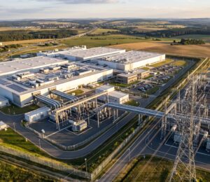 Photo shows a large, sprawling datacenter. According to new analysis, just two of the UK’s planned AI datacenters will emit more carbon than ExxonMobil, the second-largest fossil fuel company in the world