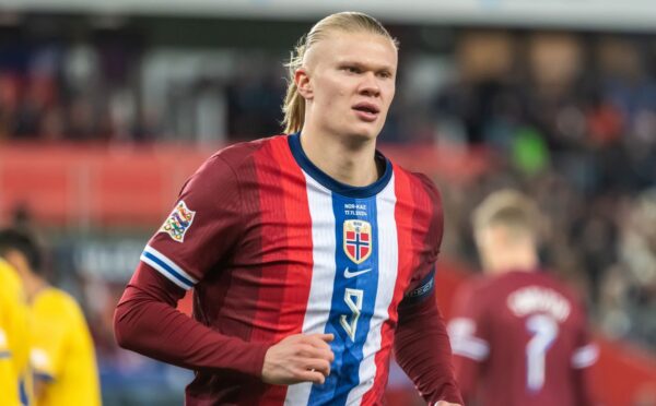 Photo shows professional footballer Erling Haaland, who has said that he "truly admires" cows and would like to retire to a farm one day