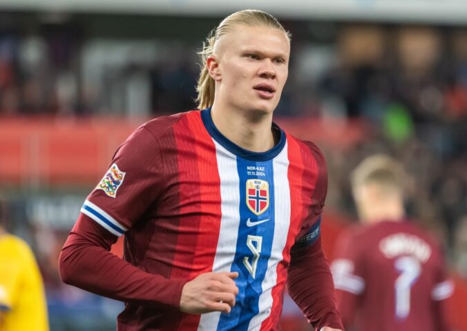 Photo shows professional footballer Erling Haaland, who has said that he "truly admires" cows and would like to retire to a farm one day