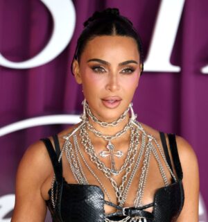 Photo shows Kim Kardashian, who recently said that she goes “off and on” being vegan during a conversation with Jimmy Kimmel