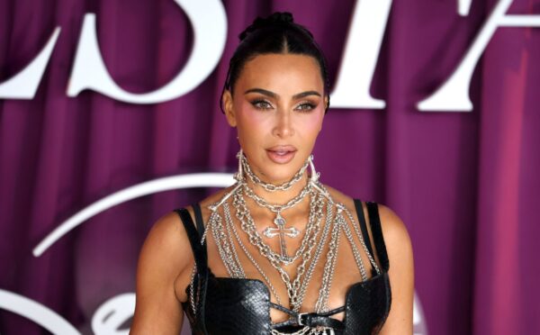 Photo shows Kim Kardashian, who recently said that she goes “off and on” being vegan during a conversation with Jimmy Kimmel