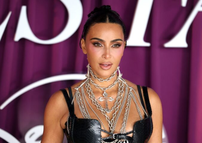 Photo shows Kim Kardashian, who recently said that she goes “off and on” being vegan during a conversation with Jimmy Kimmel