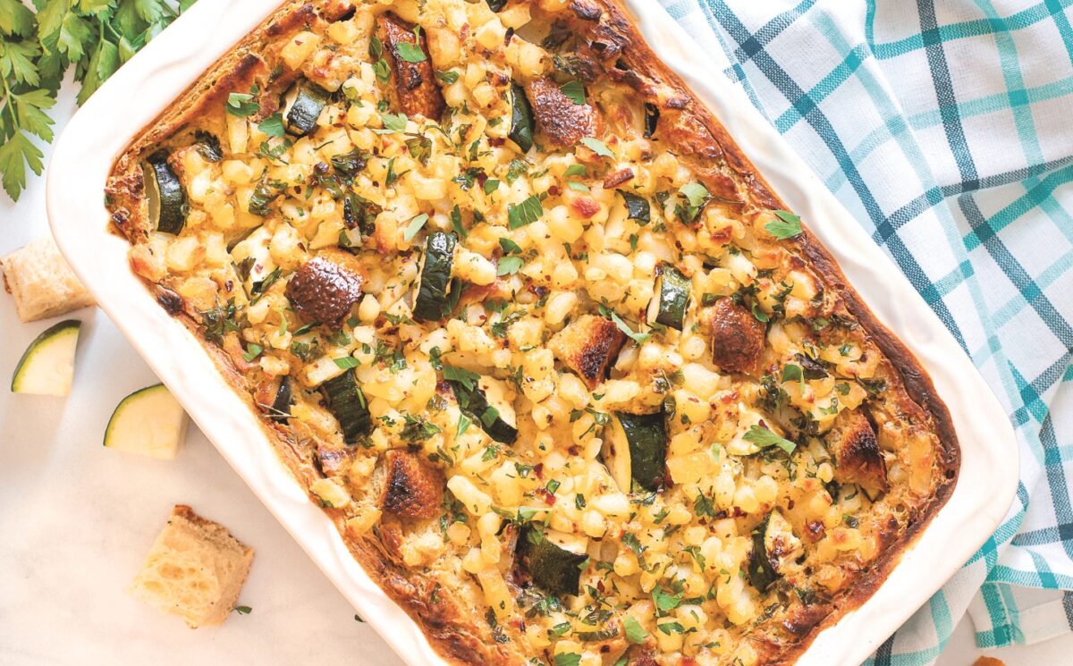 loaded zucchini breakfast casserole for warm breakfasts